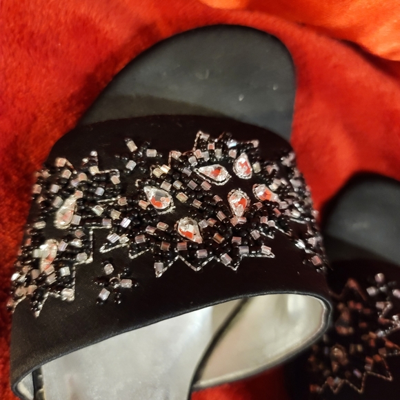 Y2K Perfection Rampage embellished mule slide evening shoe  satin - Picture 8 of 9